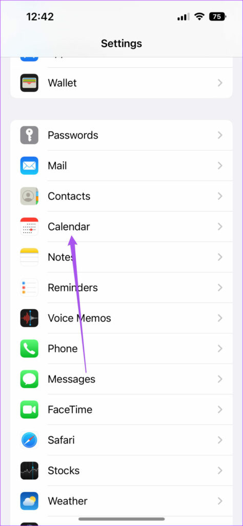calendar settings iphone