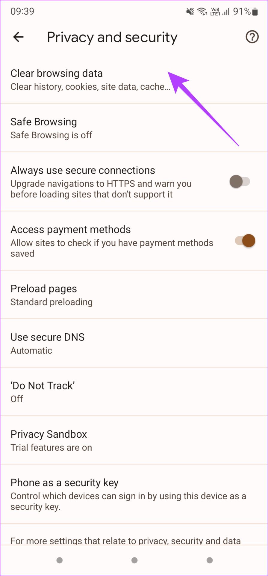 Eliminar datos de navegación