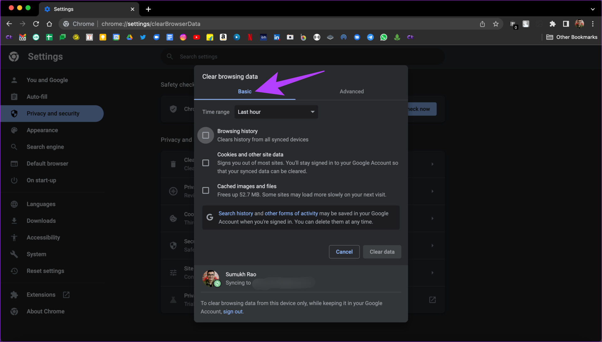 Cambiar a la pestaña Básico