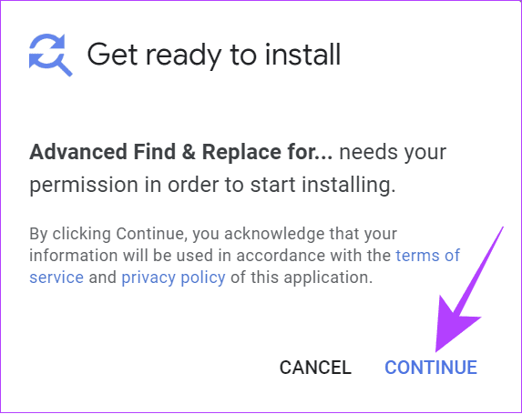 click continue