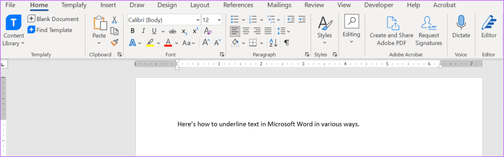 how to underline text in microsoft word 1