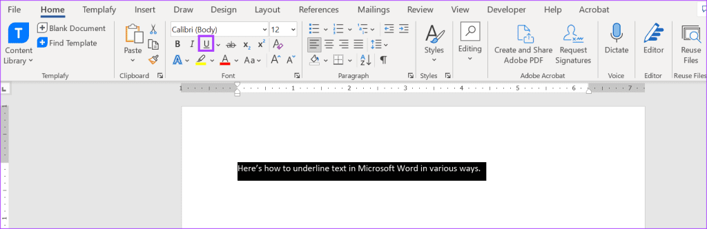 how to underline text in microsoft word 2