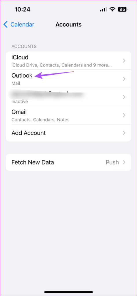 outlook accounts calendar settings iphone