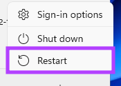 Reinicie su PC con Windows